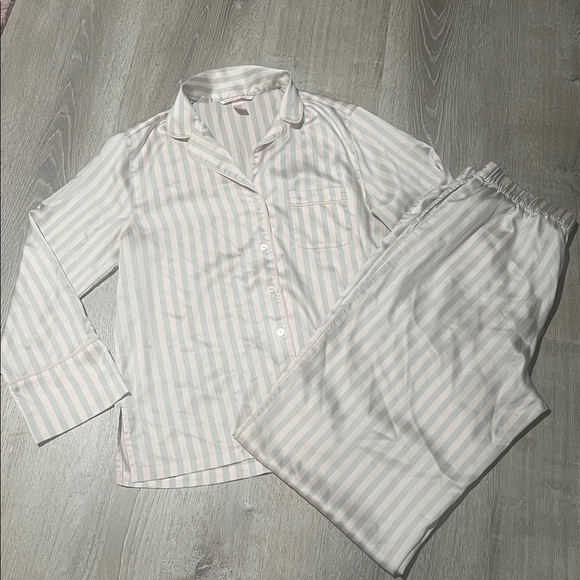 Victoria's Secret Other - Victoria’s Secret Striped Satin Pajama Set